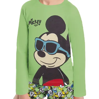 Camiseta Praia Infantil Fakini Manga Longa Mickey Camiseta Praia Infantil Fakini Manga Longa Mickey